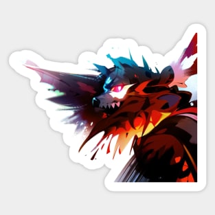 Demonic Wolf Left Wing Sticker